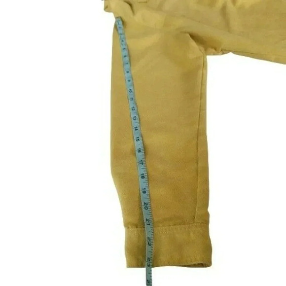 CHICO'S Women's Button Front size 2 Long Sleeve yellow Polyester Shirt Blouse - Picture 5 of 9